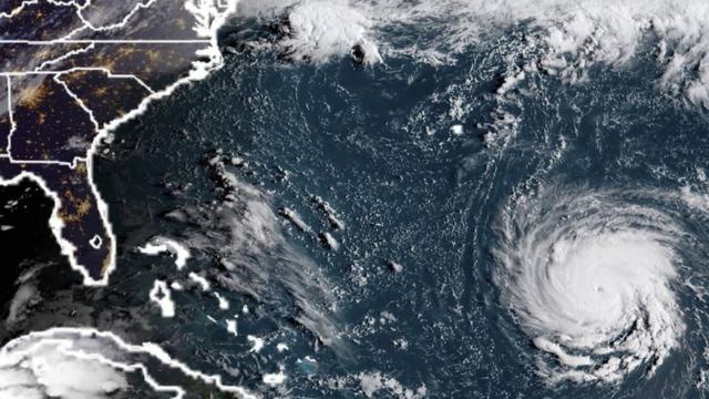 Imagem de satélite do furacão Florence