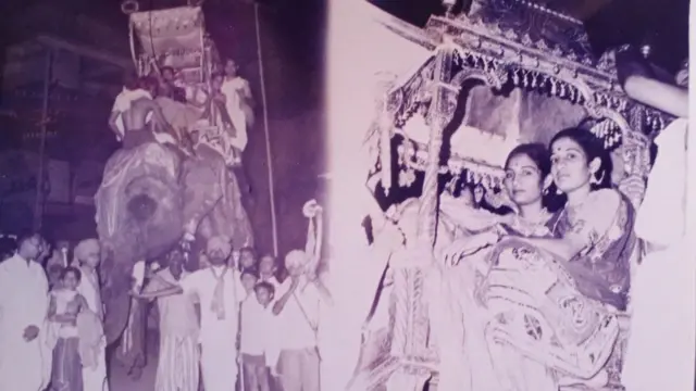 ઇન્દિરાબહેન વર્ષો પહેલાં ડાકોરની સેવા-પૂજામાં સામેલ થતાં હતાં તે વેળાની તસવીર