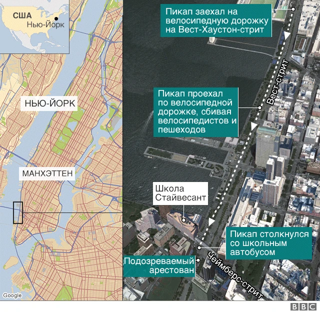 Карта района нападения