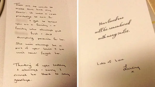 У суді показали зображення листівки зі словами співчуття, яку Летбі надіслала батькам дитини