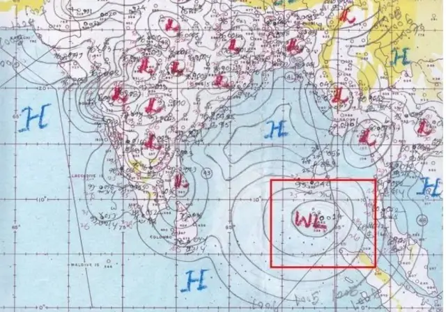 ৭ই মে লঘুচাপটির অবস্থান