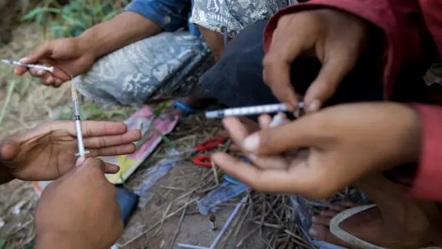 Pengguna heroin di Phnom Penh
