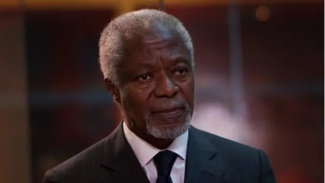 Kofi Annan wakati wa mahojiano na BBC mwaka 2014