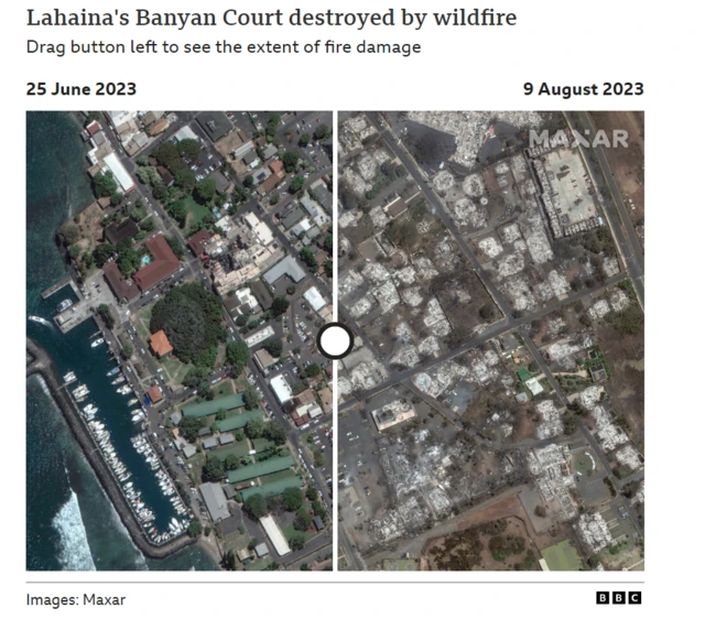 Lahaina's Banya Court wey fire destroy