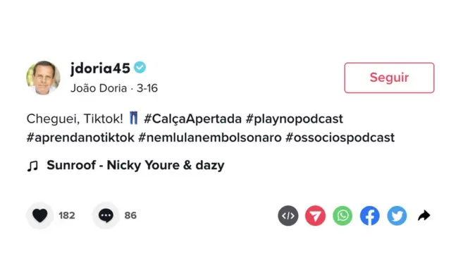 Postcódigo bônus pixbet 2024Doria dizendo: Cheguei, Tiktok! #CalçaApertada #playnopodcast....