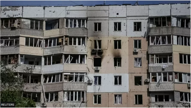 ওডেসার ক্ষতিগ্রস্ত ভবন।