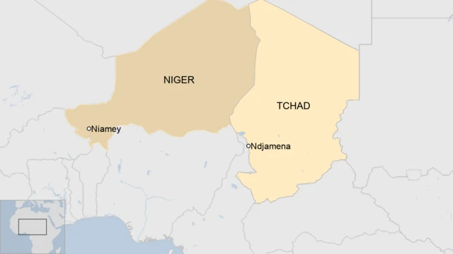 Carte du Niger et du Tchad