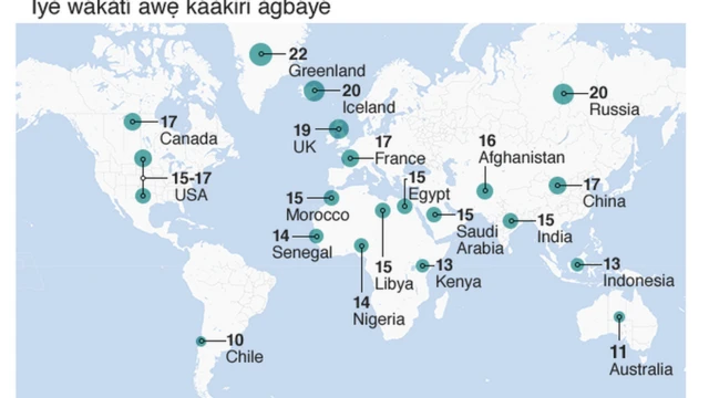 Aworan wákàtí awẹ káàkiri àgbáyé