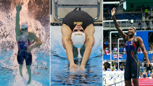 Katie Ledecky, Katinka Hosszu e Simone Manuel nas piscinas