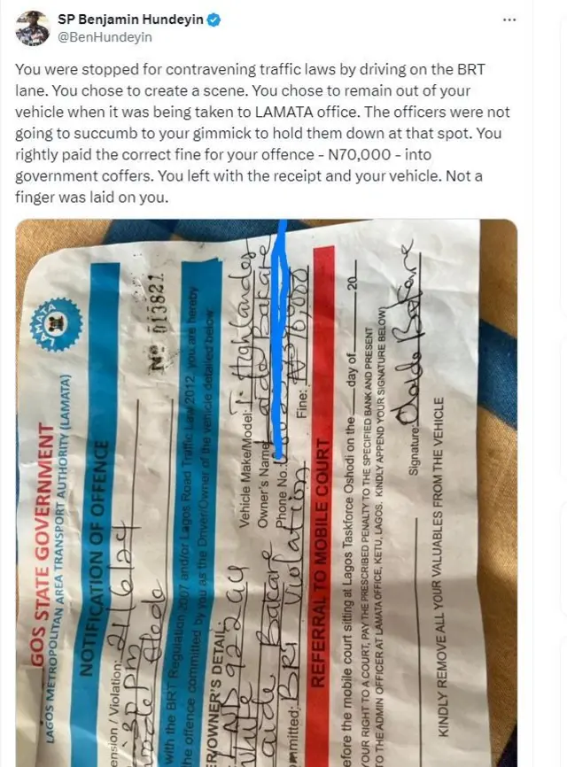 Àtẹ̀jáde tí iléeṣẹ́ ọlọ́pàá fi léde