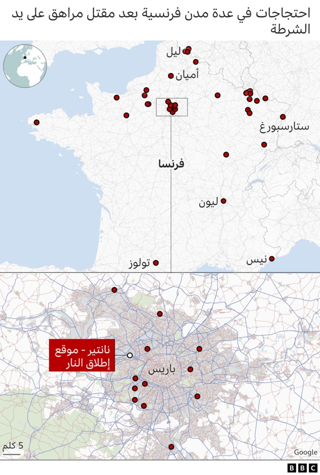 خريطة الاحتجاجات 