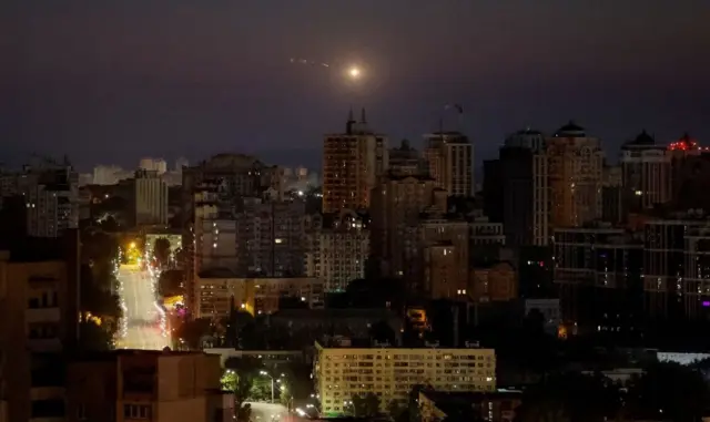 تصویری از حمله پهپادی روسیه در کی‌یف