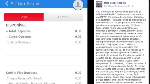 Publicação da professora Stela Guedes Caputo no Facebook