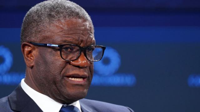 Le Dr Denis Mukwege s'exprime sur scène lors du sommet annuel 2022 de Concordia, le 19 septembre 2022.