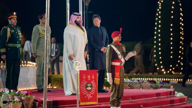 ইসলামাবাদে পাকিস্তানি প্রধানমন্ত্রীর সঙ্গে এমবিএস। ফেব্রুয়ারি, ২০১৯