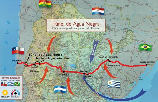 Mapa del corredor bioceánico