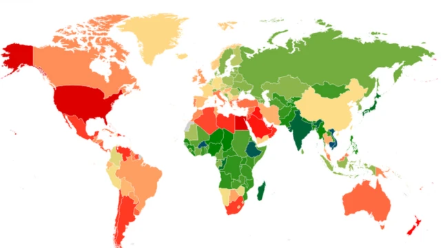 Карта ожирения среди девочек.