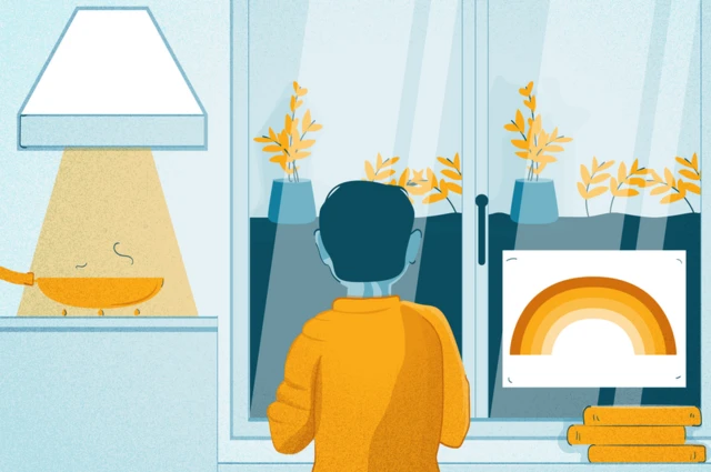 Мальчик у окна в сад