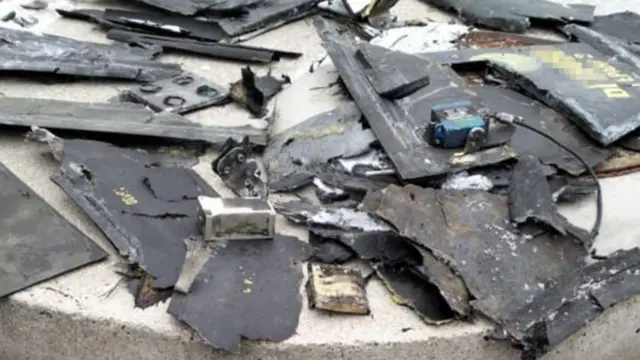 Уламки дрона, який атакував ЧАЕС