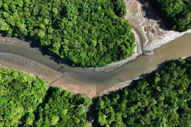 Amazon nehirlerinde su seviyesi kurak aylarda düşüyor.