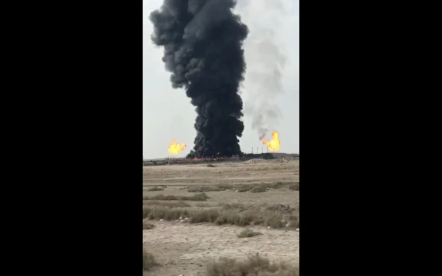 asap hitam di Rumaila