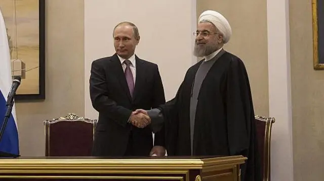 صدر پوتن اور ایرانی صدر حسن روحانی