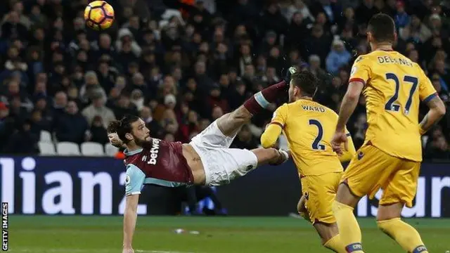 Icya Andy Carroll wa West Ham yatsinze Crystal Palacenacyo cyatangaje benshi