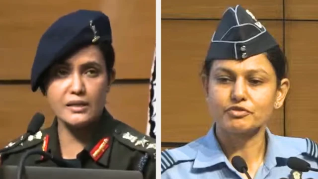 भारतीय सैन्यदलातील कर्नल सोफिया कुरेशी आणि भारतीय वायू दलातील विंग कमांडर व्योमिका सिंह