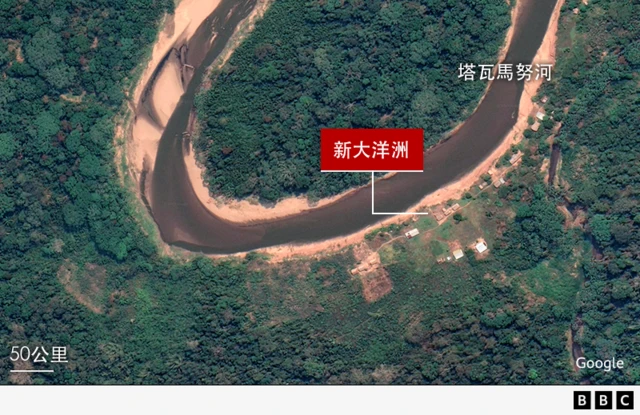 BBC制图,地图显示新大洋洲的位置