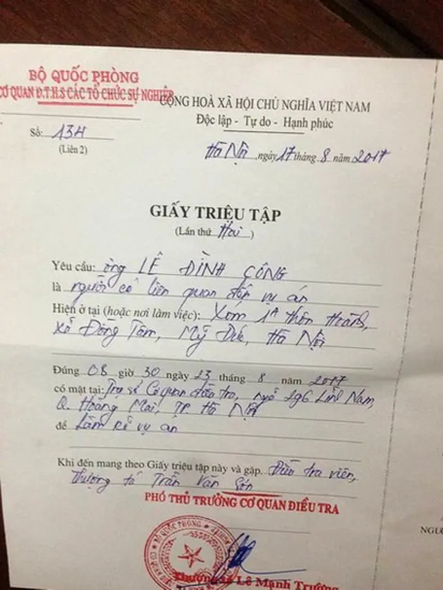 Giấy triệu tập