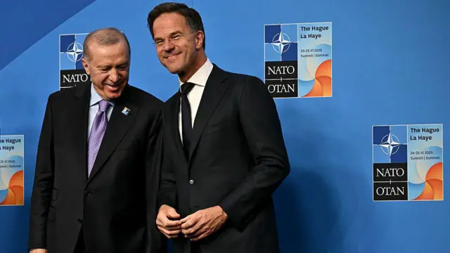 Cumhurbaşkanı Recep Tayyip Erdoğan, 25 Haziran'da NATO Zirvesi'nin ikinci gününde NATO Genel Sekreteri Mark Rutte tarafından karşılandı