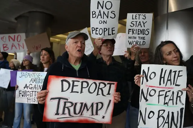 Una manifestación contra Trump.