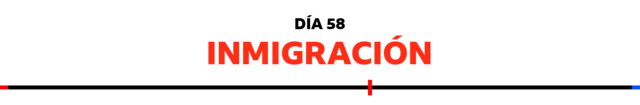 Una línea en rojo que dice "Inmigración".