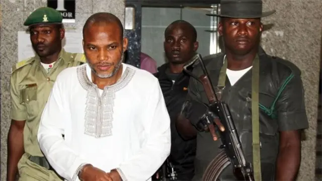 Nnamdi Kanu wey disappear for September 2017 after im 2015 arrest still get case for court.