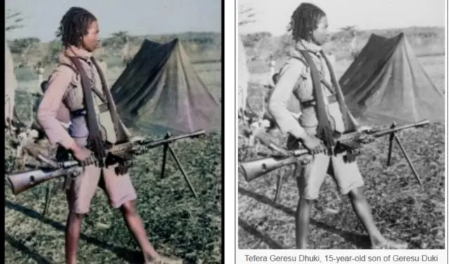 Ilma angafaa Garasuu Dhukii, Tafarraa Garasuu umuriisaa waggaa 15tti abbasaa waliin bosona seenuun loltoota Xaaliyaanii waraanaa ture