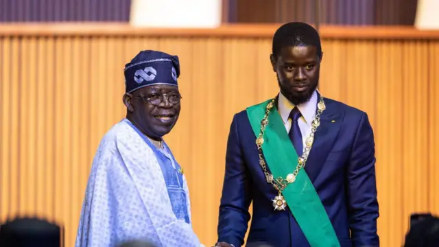 Foto of Bassirou Faye and President Bola Tinubu during Faye'sInauguration