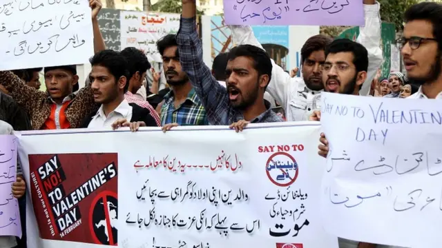 巴基斯坦城市卡拉奇反情人节示威