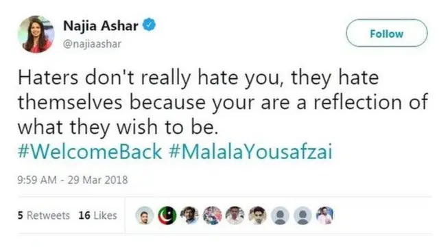 ملالہ ٹویٹز