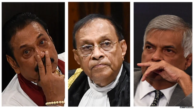 මහින්ද රාජපක්ෂ, කරු ජයසූරිය සහ රනිල් වික්රමසිංහ