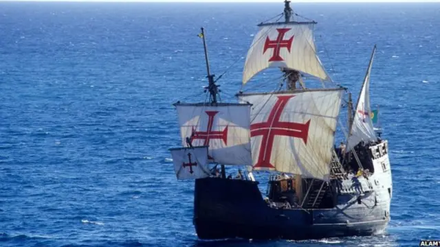 A replica boat of the Santa Maria, undated image