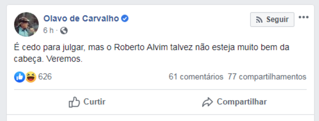 postagem de Olavo de Carvalho