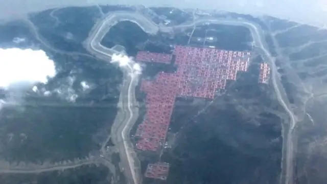 আকাশ থেকে তোলা ভাসনচরের রোহিঙ্গা শিবির