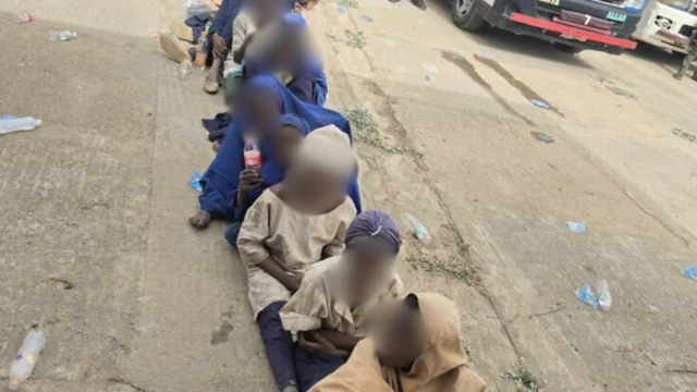 Fotos of some school children wey regain freedom on Sunday