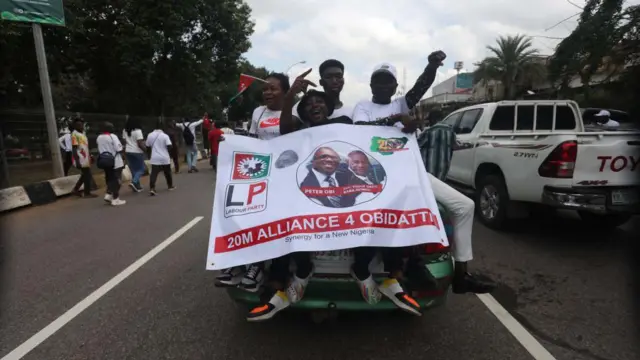 Labour party campaign banner for Peter Obi