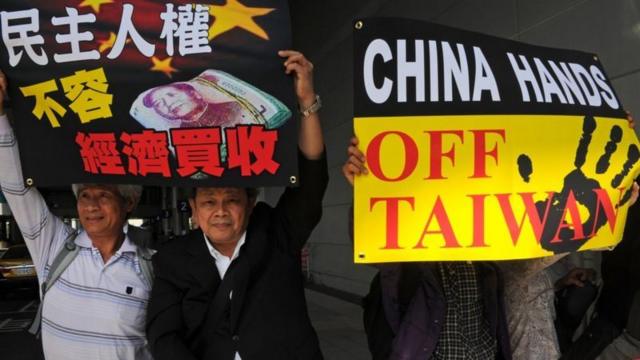 Protestas contra China en Taiwán 