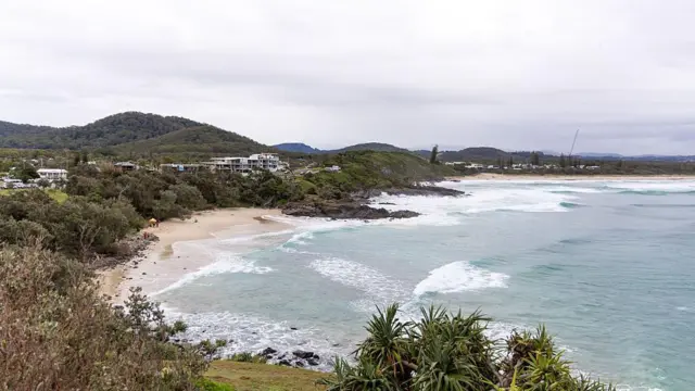 una imagen de una playa en australia desde el aire. 