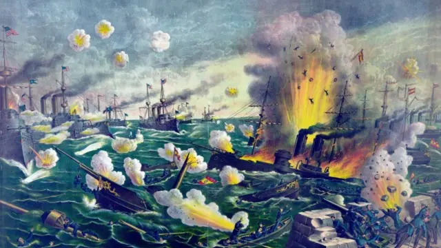 La batalla de Manila según un artista.