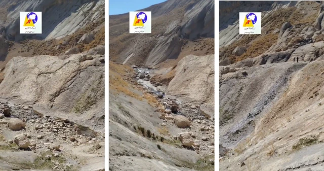 اسکرین‌شات از ویدیویی که دوم آبان‌ماه یکی از فعالین محیط‌زیست با عنوان خشکی چشمه کوهرنگ منتشر کرد