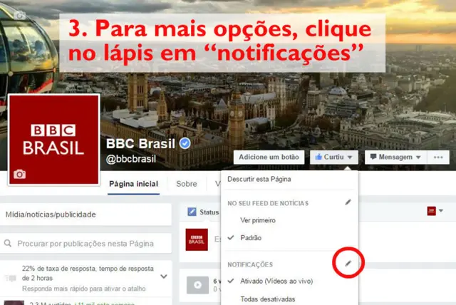 Página da BBC Brasil no Facebook