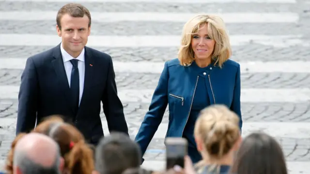 Еммануель Макрон з дружиною